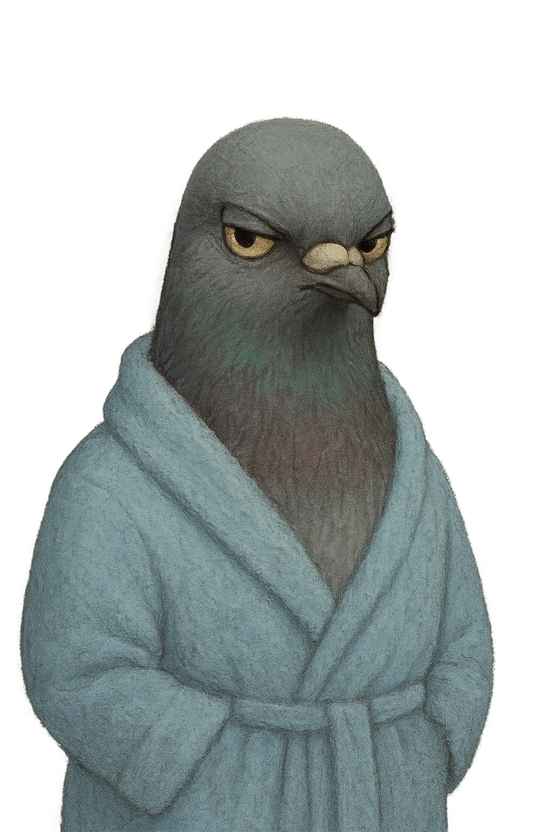 Pombo no roupão